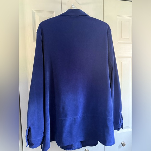 113. Alia Suede Like Blazer 22W Royal Blue - Picture 2 of 6